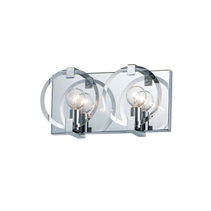 Maxim Looking Glass 2 Light Wall Sconce in Polished Chrome