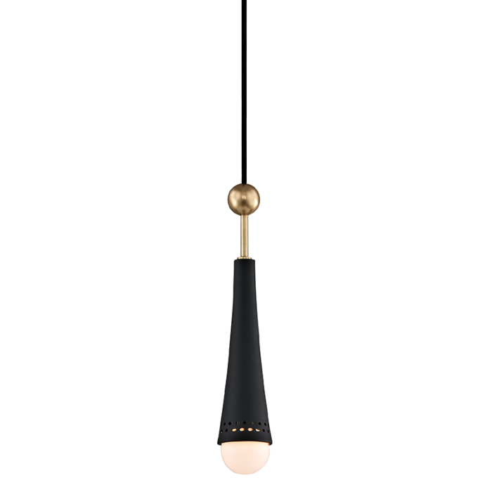Hudson Valley Tupelo 14 Inch Pendant Light in Aged Brass