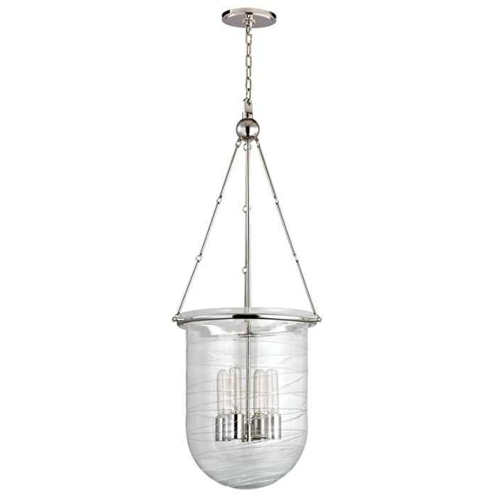 Hudson Valley Willet 4 Light 39 Inch Pendant Light in Polished Nickel