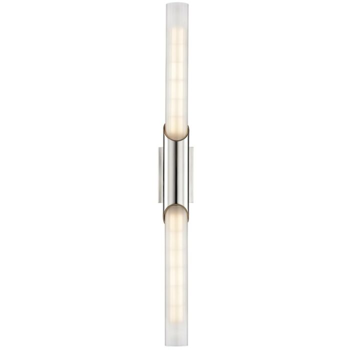 Hudson Valley Pylon 2 Light 26 Inch Wall Sconce in Polished Nickel