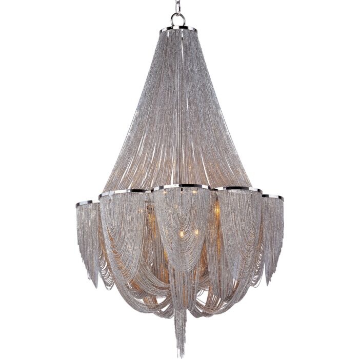 Maxim Lighting Chantilly 12 Lt Chandelier, Polished Nickel