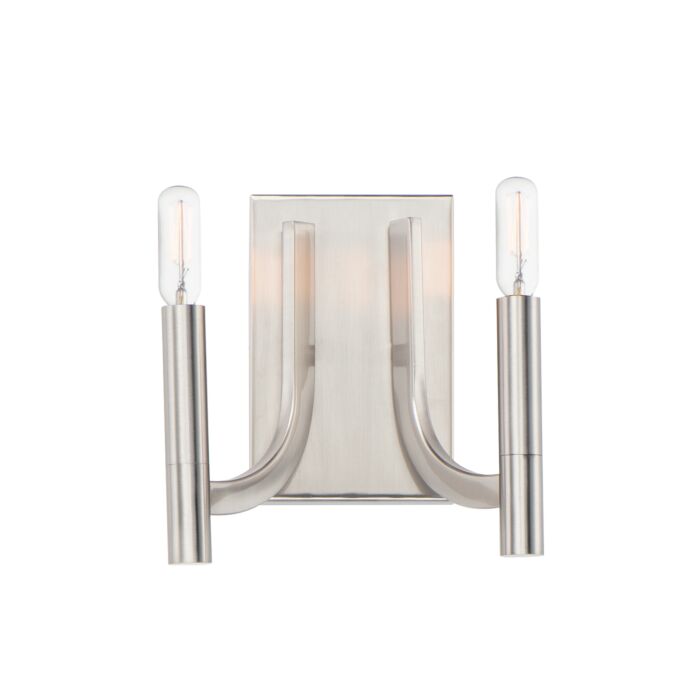 Maxim Lyndon 2 Light Wall Sconce in Satin Nickel