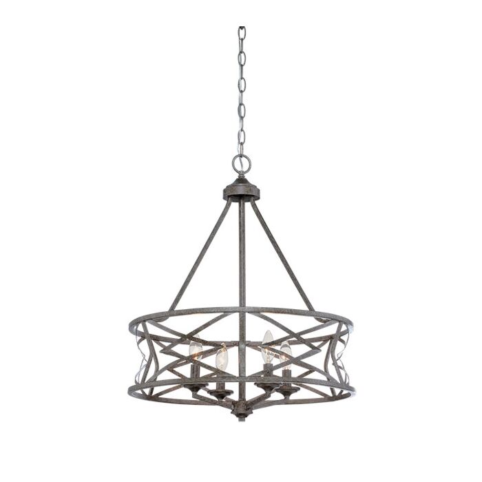 Millennium Lighting Lakewood 4 Light Chandelier in Antique Silver