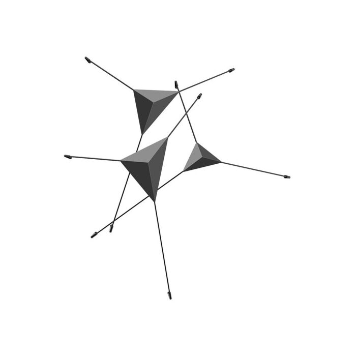 Sonneman Abstract™ 3 Light 43 Inch Ceiling Light in Satin Black