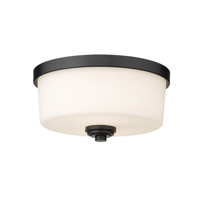 Z Lite Arlington 2 Light Flush Mount Ceiling Light In Matte Black