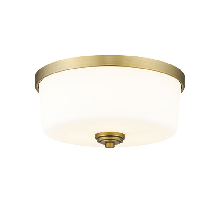 Z Lite Arlington 3 Light Flush Mount Ceiling Light In Heritage Brass