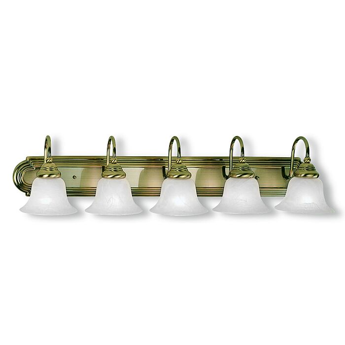 Belmont 5-Light Bathroom Vanity Light in Antique Brass