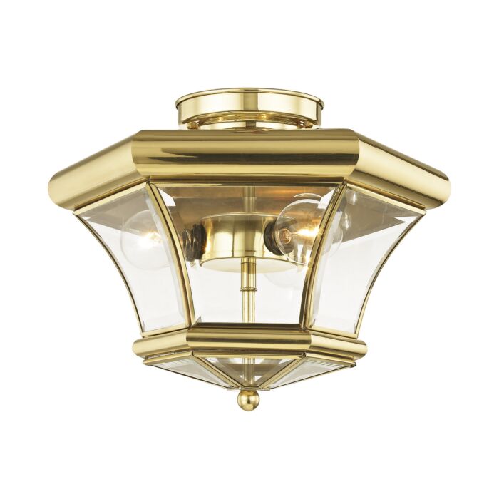 Monterey 3-Light Ceiling Mount in Polished Brass