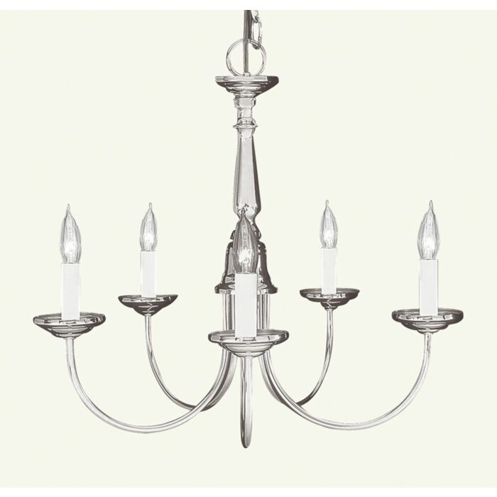 Home Basics 5-Light Chandelier in Brushed Nickel