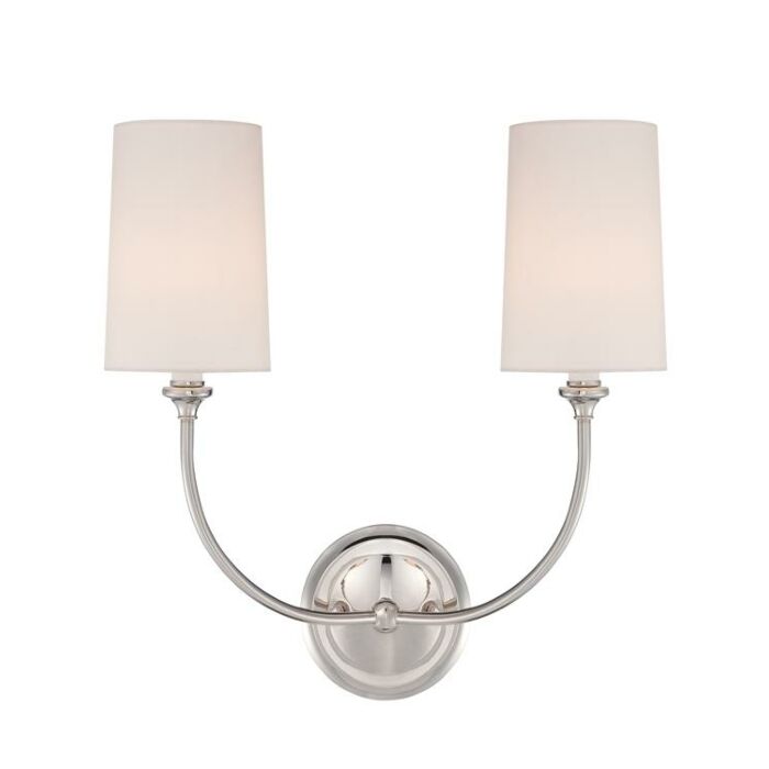 Libby Langdon for Crystorama Sylvan 16 Inch Wall Sconce in Polished Nickel