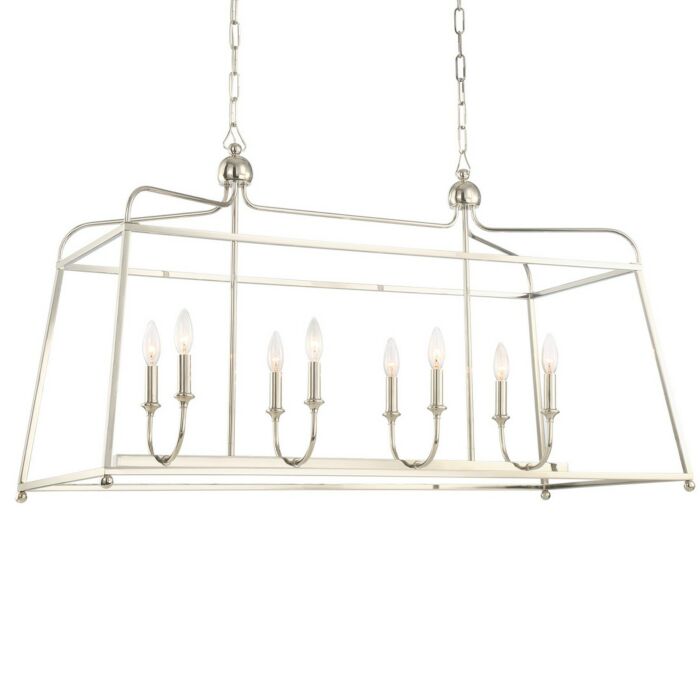 Libby Langdon for Crystorama Sylvan 25 Inch Linear Chandelier in Polished Nickel