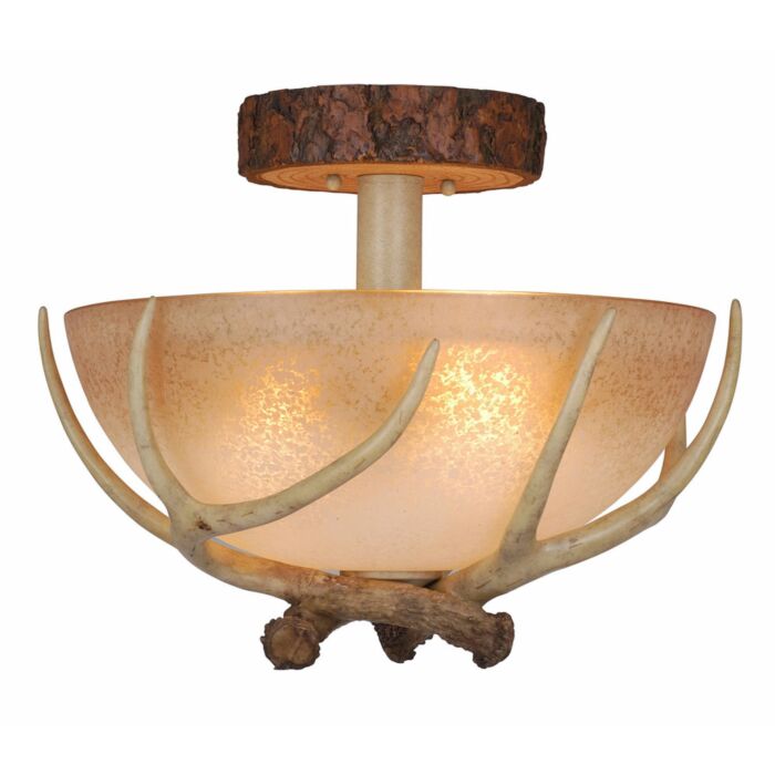 Lodge 3-Light Semi-Flush Mount in Noachian Stone
