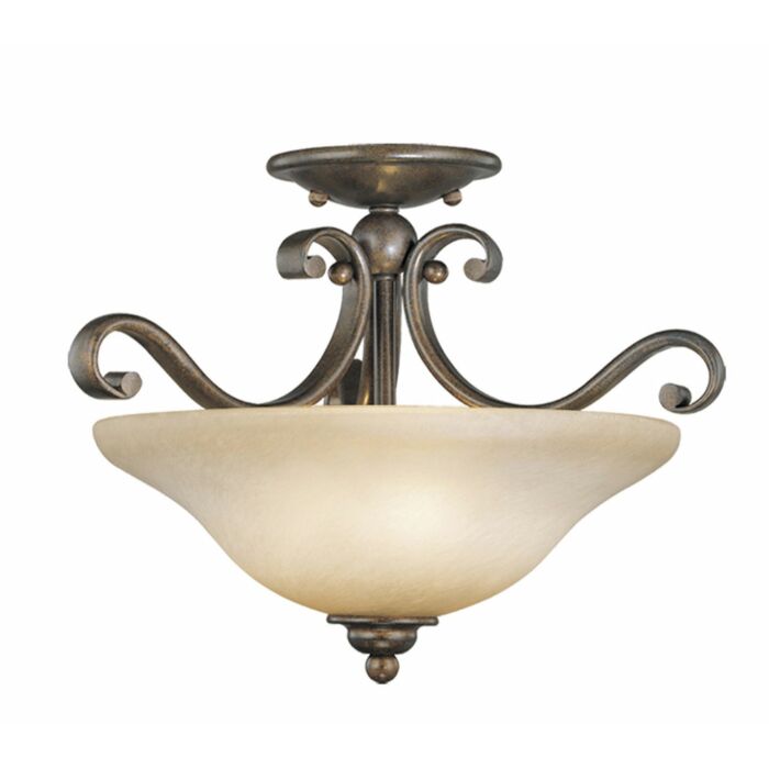 Monrovia 3-Light Semi-Flush Mount in Royal Bronze
