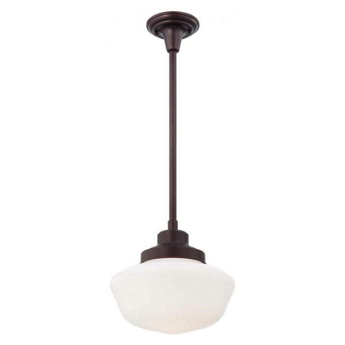 Minka Lavery School House 12 Inch Pendant Light in Brushed Bronze