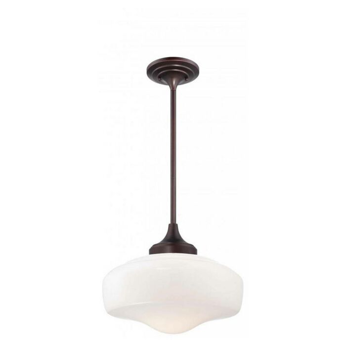 Minka Lavery School House 17 Inch Pendant Light in Brushed Bronze