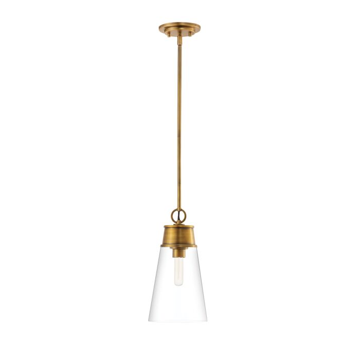 Z Lite Wentworth 1 Light Pendant Light In Rubbed Brass