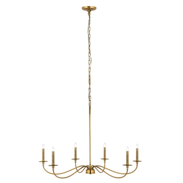 Z Lite Arrington 6 Light Chandelier In Rubbed Brass