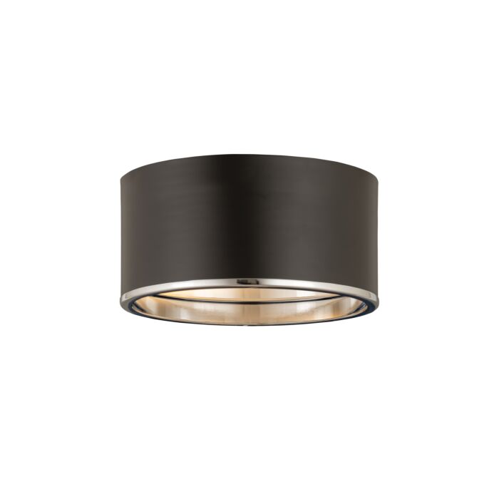Z Lite Arlo 2 Light Flush Mount Ceiling Light In Matte Black With Chrome