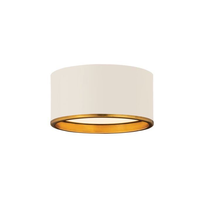 Z Lite Arlo 2 Light Flush Mount Ceiling Light In Matte White With Rubbed Brass