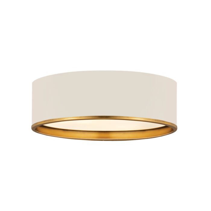 Z Lite Arlo 4 Light Flush Mount Ceiling Light In Matte White With Rubbed Brass