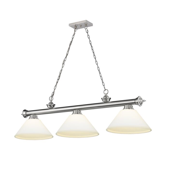 Z Lite Cordon 3 Light Linear Pendant Light In Brushed Nickel