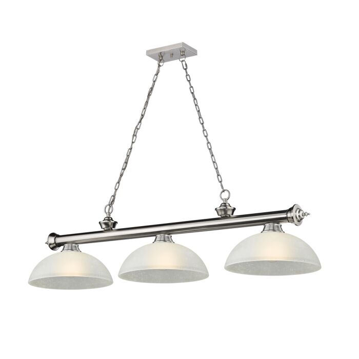 Z Lite Cordon 3 Light Linear Pendant Light In Brushed Nickel