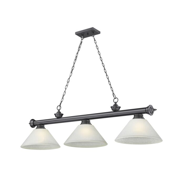 Z Lite Cordon 3 Light Linear Pendant Light In Bronze Plate