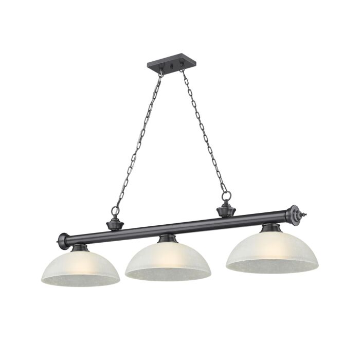 Z Lite Cordon 3 Light Linear Pendant Light In Bronze Plate