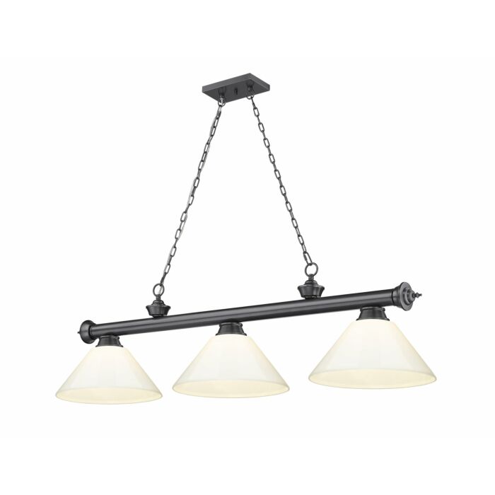 Z Lite Cordon 3 Light Linear Pendant Light In Bronze Plate