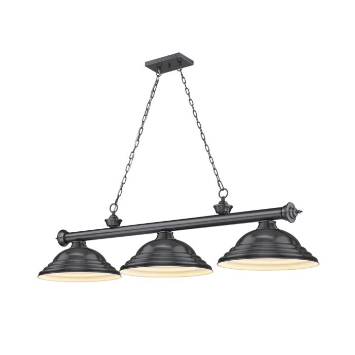 Z Lite Cordon 3 Light Linear Pendant Light In Bronze Plate