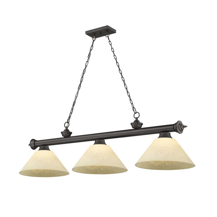 Z Lite Cordon 3 Light Linear Pendant Light In Bronze