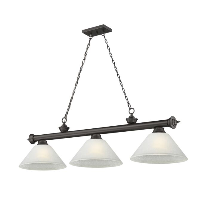 Z Lite Cordon 3 Light Linear Pendant Light In Bronze
