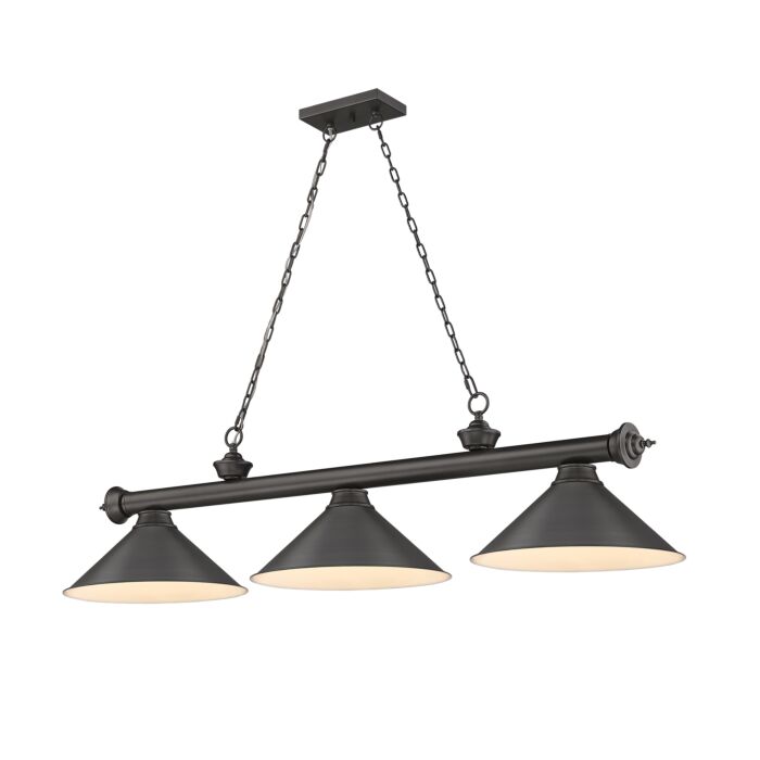 Z Lite Cordon 3 Light Linear Pendant Light In Bronze