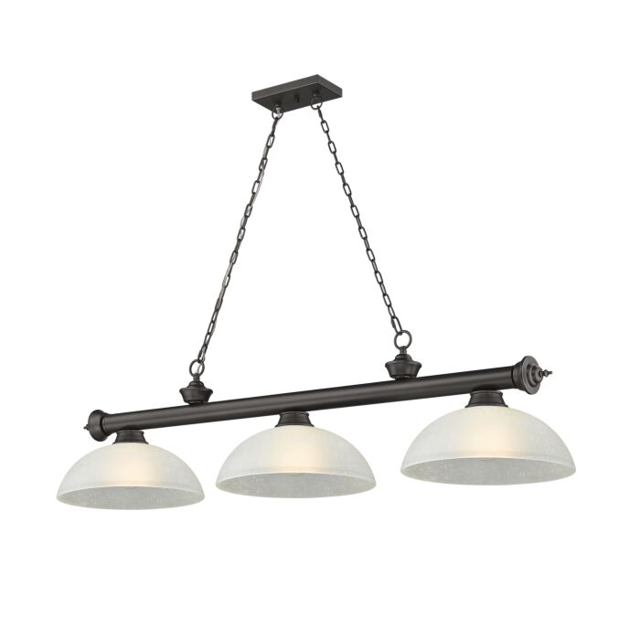 Z Lite Cordon 3 Light Linear Pendant Light In Bronze
