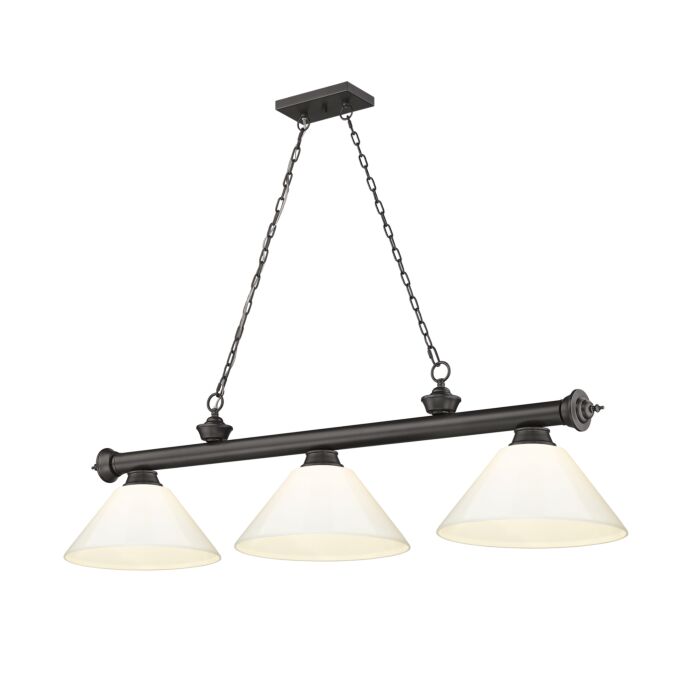 Z Lite Cordon 3 Light Linear Pendant Light In Bronze