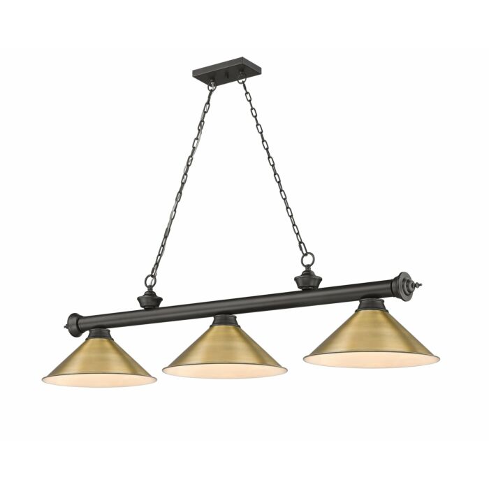 Z Lite Cordon 3 Light Linear Pendant Light In Bronze