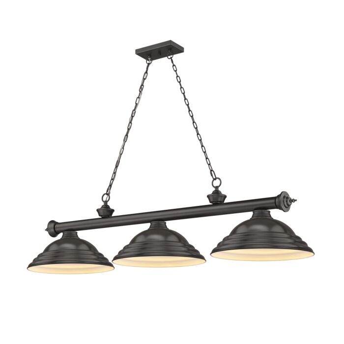 Z Lite Cordon 3 Light Linear Pendant Light In Bronze