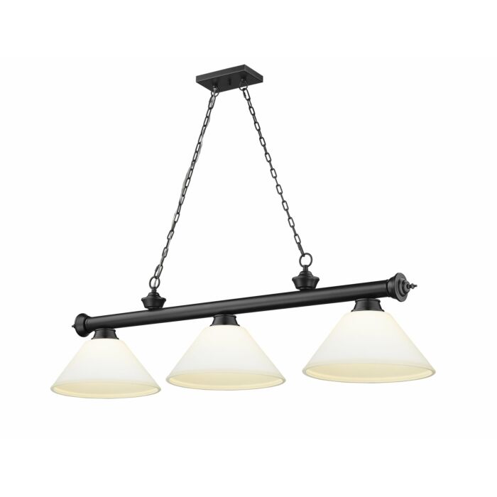Z Lite Cordon 3 Light Linear Pendant Light In Matte Black