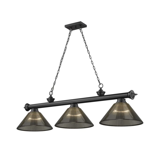 Z Lite Cordon 3 Light Linear Pendant Light In Matte Black