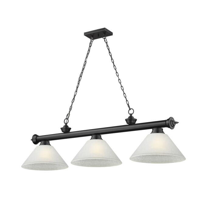 Z Lite Cordon 3 Light Linear Pendant Light In Matte Black