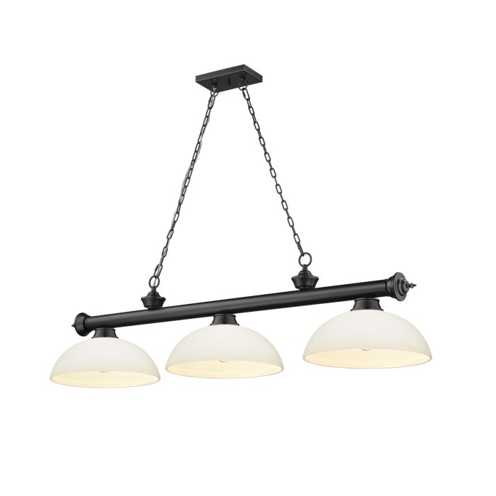 Z Lite Cordon 3 Light Linear Pendant Light In Matte Black