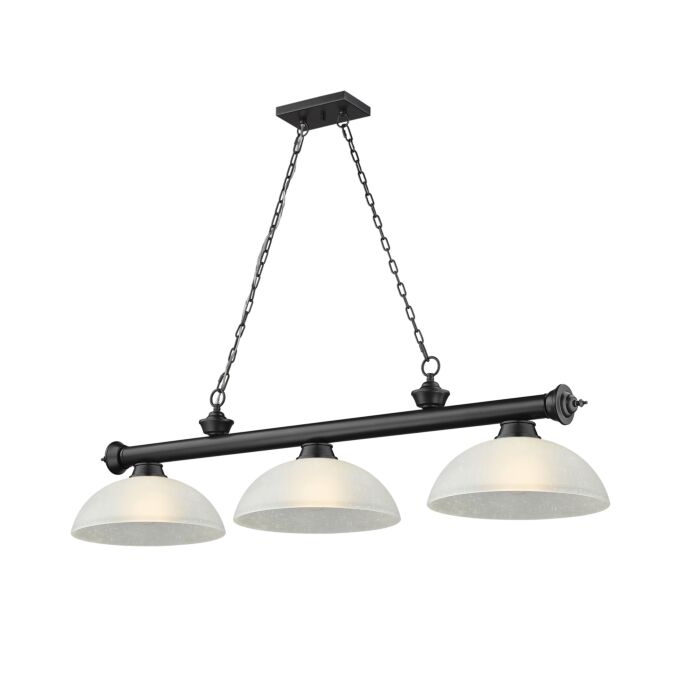Z Lite Cordon 3 Light Linear Pendant Light In Matte Black