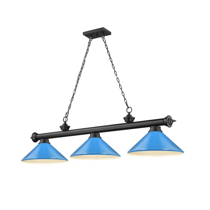 Z Lite Cordon 3 Light Linear Pendant Light In Matte Black