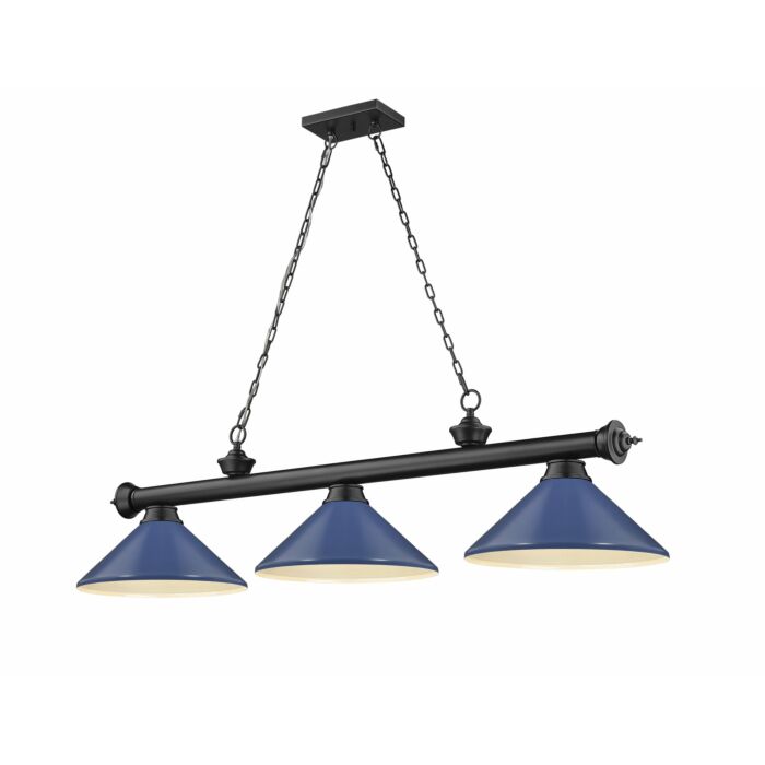 Z Lite Cordon 3 Light Linear Pendant Light In Matte Black