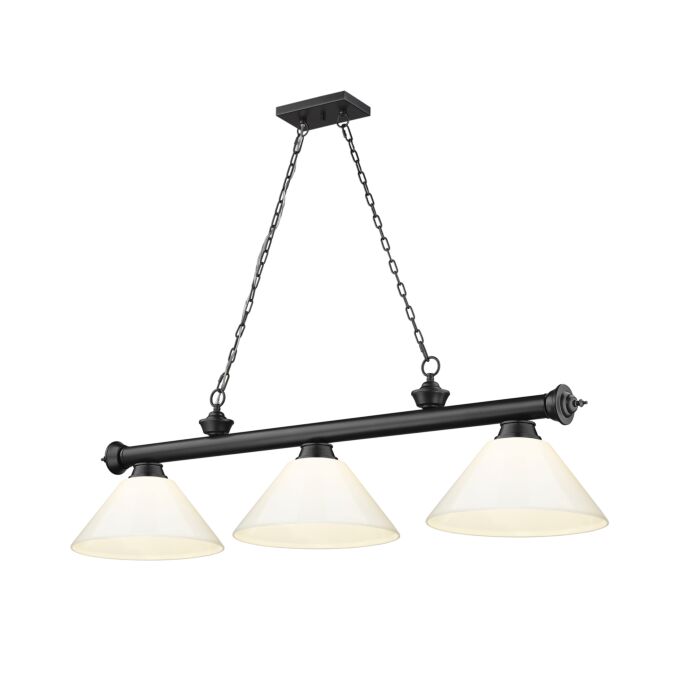 Z Lite Cordon 3 Light Linear Pendant Light In Matte Black