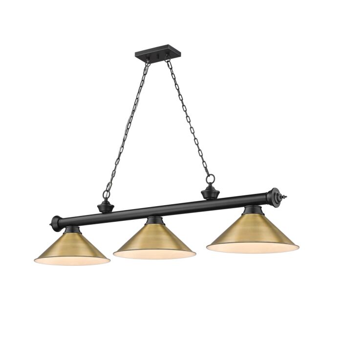 Z Lite Cordon 3 Light Linear Pendant Light In Matte Black
