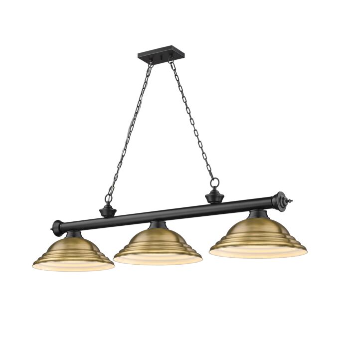 Z Lite Cordon 3 Light Linear Pendant Light In Matte Black