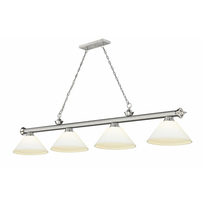 Z Lite Cordon 4 Light Linear Pendant Light In Brushed Nickel