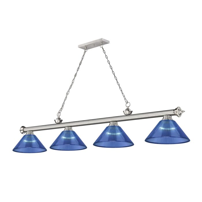 Z Lite Cordon 4 Light Linear Pendant Light In Brushed Nickel