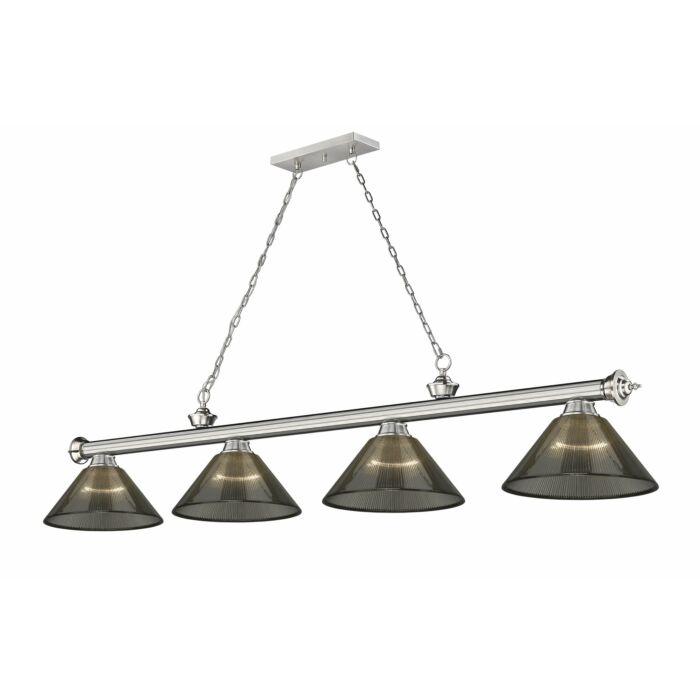 Z Lite Cordon 4 Light Linear Pendant Light In Brushed Nickel